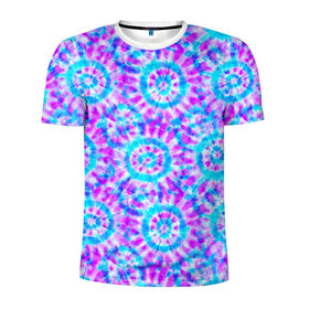 Мужская футболка 3D спортивная с принтом Tie dye в Тюмени, 100% полиэстер с улучшенными характеристиками | приталенный силуэт, круглая горловина, широкие плечи, сужается к линии бедра | tie dye