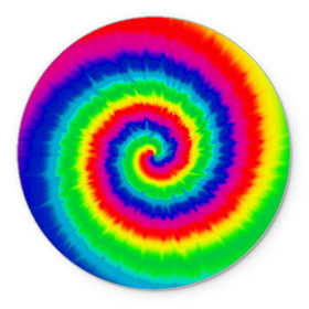 Коврик круглый с принтом Tie dye в Тюмени, резина и полиэстер | круглая форма, изображение наносится на всю лицевую часть | tie dye
