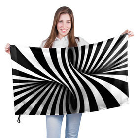 Флаг 3D с принтом Оптические иллюзии в Тюмени, 100% полиэстер | плотность ткани — 95 г/м2, размер — 67 х 109 см. Принт наносится с одной стороны | глюк | иллюзия | мем | оптика | орнамент | узор