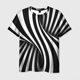 Мужская футболка 3D с принтом Оптические иллюзии в Тюмени, 100% полиэфир | прямой крой, круглый вырез горловины, длина до линии бедер | глюк | иллюзия | мем | оптика | орнамент | узор