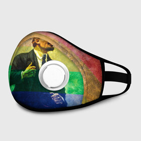 Маска из неопрена Радужный Ленин: в Тюмени, неопрен 100% | Форма огибающая нос. Резинки для ушей с дополнительной резинкой на затылке. Клапан для выдоха для активного дыхания при занятиях спортом. Эластичный материал маски и окантовки для лучшего растяжения и прилегания маски.&nbsp; | lenin | гомо | ильич | ленин | радуга | ретро | ссср | товарищ