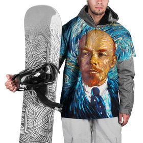 Накидка на куртку 3D с принтом Ленин по мотивам Ван Гога в Тюмени, 100% полиэстер |  | lenin | ван гог | ильич | ленин | ретро | ссср | товарищ