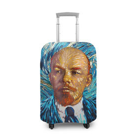 Чехол для чемодана 3D с принтом Ленин по мотивам Ван Гога в Тюмени, 86% полиэфир, 14% спандекс | двустороннее нанесение принта, прорези для ручек и колес | Тематика изображения на принте: lenin | ван гог | ильич | ленин | ретро | ссср | товарищ