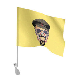 Флаг для автомобиля с принтом Полигональный череп Ленина в Тюмени, 100% полиэстер | Размер: 30*21 см | lenin | ильич | ленин | полигональный череп | ретро | ссср | товарищ | череп