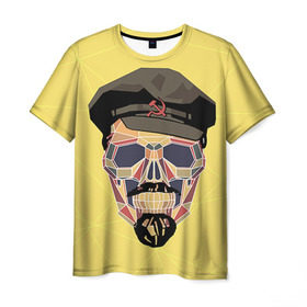 Мужская футболка 3D с принтом Полигональный череп Ленина в Тюмени, 100% полиэфир | прямой крой, круглый вырез горловины, длина до линии бедер | lenin | ильич | ленин | полигональный череп | ретро | ссср | товарищ | череп