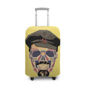 Чехол для чемодана 3D с принтом Полигональный череп Ленина в Тюмени, 86% полиэфир, 14% спандекс | двустороннее нанесение принта, прорези для ручек и колес | lenin | ильич | ленин | полигональный череп | ретро | ссср | товарищ | череп