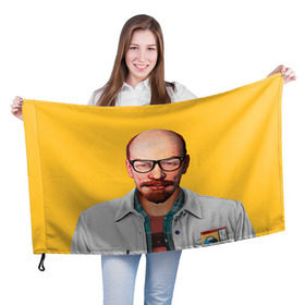 Флаг 3D с принтом Ленин хипстер в Тюмени, 100% полиэстер | плотность ткани — 95 г/м2, размер — 67 х 109 см. Принт наносится с одной стороны | lenin | ильич | ленин | ретро | ссср | товарищ | хипстер