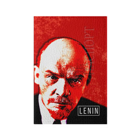 Обложка для паспорта матовая кожа с принтом Ленин в Тюмени, натуральная матовая кожа | размер 19,3 х 13,7 см; прозрачные пластиковые крепления | lenin | ильич | ленин | ретро | ссср | товарищ
