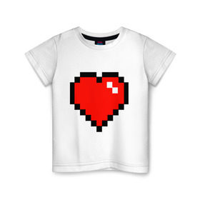 Детская футболка хлопок с принтом Minecraft сердце в Тюмени, 100% хлопок | круглый вырез горловины, полуприлегающий силуэт, длина до линии бедер | minecraft | minecraft сердцесердце | игра | майнкрафт.