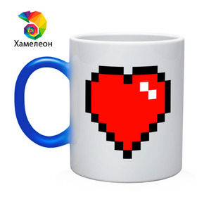 Кружка хамелеон с принтом Minecraft сердце в Тюмени, керамика | меняет цвет при нагревании, емкость 330 мл | minecraft | minecraft сердцесердце | игра | майнкрафт.
