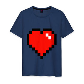Мужская футболка хлопок с принтом Minecraft сердце в Тюмени, 100% хлопок | прямой крой, круглый вырез горловины, длина до линии бедер, слегка спущенное плечо. | minecraft | minecraft сердцесердце | игра | майнкрафт.