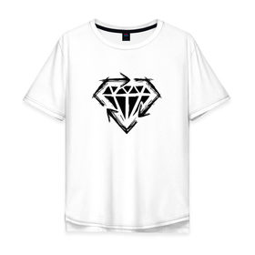 Мужская футболка хлопок Oversize с принтом Stick To Your Guns Diamond в Тюмени, 100% хлопок | свободный крой, круглый ворот, “спинка” длиннее передней части | diamond | mhc | stick to your guns | символ альбома diamond styg