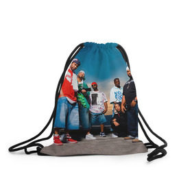 Рюкзак-мешок 3D с принтом Wu-Tang Clan в Тюмени, 100% полиэстер | плотность ткани — 200 г/м2, размер — 35 х 45 см; лямки — толстые шнурки, застежка на шнуровке, без карманов и подкладки | хип хоп