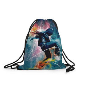 Рюкзак-мешок 3D с принтом Hip hop в Тюмени, 100% полиэстер | плотность ткани — 200 г/м2, размер — 35 х 45 см; лямки — толстые шнурки, застежка на шнуровке, без карманов и подкладки | хип хоп