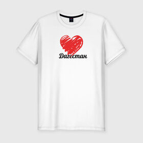 Мужская футболка премиум с принтом Дагестан love в Тюмени, 92% хлопок, 8% лайкра | приталенный силуэт, круглый вырез ворота, длина до линии бедра, короткий рукав | i love | дагестан | мой край | северный кавказ