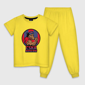 Детская пижама хлопок с принтом ЦСКА Москва в Тюмени, 100% хлопок |  брюки и футболка прямого кроя, без карманов, на брюках мягкая резинка на поясе и по низу штанин
 | 