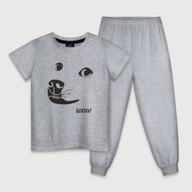 Детская пижама хлопок с принтом doge wow в Тюмени, 100% хлопок |  брюки и футболка прямого кроя, без карманов, на брюках мягкая резинка на поясе и по низу штанин
 | doge wow собака воу вау дог