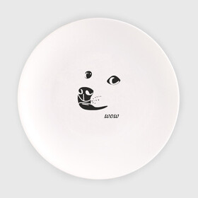 Тарелка с принтом doge wow в Тюмени, фарфор | диаметр - 210 мм
диаметр для нанесения принта - 120 мм | Тематика изображения на принте: doge wow собака воу вау дог