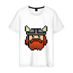 Мужская футболка хлопок с принтом Викинг в Тюмени, 100% хлопок | прямой крой, круглый вырез горловины, длина до линии бедер, слегка спущенное плечо. | арт | игры | курт кобейн | рок | средневековье