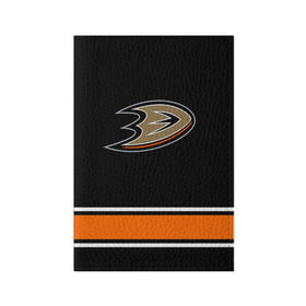 Обложка для паспорта матовая кожа с принтом Anaheim Ducks Selanne в Тюмени, натуральная матовая кожа | размер 19,3 х 13,7 см; прозрачные пластиковые крепления | Тематика изображения на принте: anaheim ducks selanne | nhl | спорт | хоккей