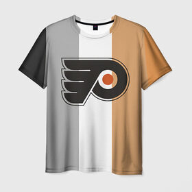 Мужская футболка 3D с принтом Philadelphia Flyers в Тюмени, 100% полиэфир | прямой крой, круглый вырез горловины, длина до линии бедер | Тематика изображения на принте: nhl | philadelphia flyers | спорт | хоккей