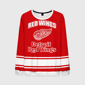 Мужской свитшот 3D с принтом Detroit red wings в Тюмени, 100% полиэстер с мягким внутренним слоем | круглый вырез горловины, мягкая резинка на манжетах и поясе, свободная посадка по фигуре | detroit red wings | nhl | спорт | хоккей