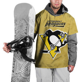 Накидка на куртку 3D с принтом Pittsburgh Pinguins в Тюмени, 100% полиэстер |  | Тематика изображения на принте: nhl | pittsburgh pinguins | спорт | хоккей