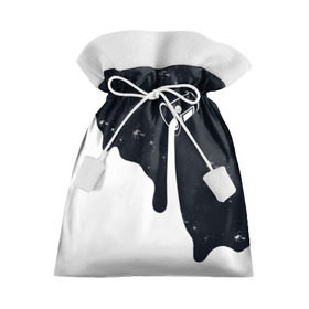 Подарочный 3D мешок с принтом Черно-белый в Тюмени, 100% полиэстер | Размер: 29*39 см | Тематика изображения на принте: брызги | ведро | космос | краска | черно белый