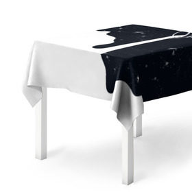 Скатерть 3D с принтом Черно-белый в Тюмени, 100% полиэстер (ткань не мнется и не растягивается) | Размер: 150*150 см | Тематика изображения на принте: брызги | ведро | космос | краска | черно белый