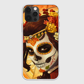 Чехол для iPhone 12 Pro Max с принтом Девушка Сахарный череп в Тюмени, Силикон |  | halloween | девушка | праздник | сахарный череп | тыква | хэллоуин | череп