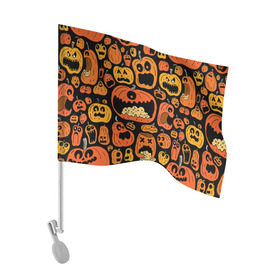 Флаг для автомобиля с принтом Тыковки в Тюмени, 100% полиэстер | Размер: 30*21 см | halloween | праздник | тыква | хэллоуин