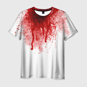 Мужская футболка 3D с принтом Кровь в Тюмени, 100% полиэфир | прямой крой, круглый вырез горловины, длина до линии бедер | Тематика изображения на принте: halloween | без головы | кровь | праздник | тыква | хэллоуин