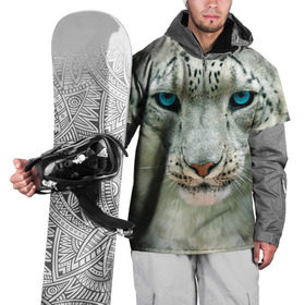 Накидка на куртку 3D с принтом Снежный барс в Тюмени, 100% полиэстер |  | Тематика изображения на принте: барс | животные | кошка | снежный барс