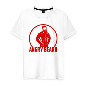 Мужская футболка хлопок с принтом Кроссфит Бородач в Тюмени, 100% хлопок | прямой крой, круглый вырез горловины, длина до линии бедер, слегка спущенное плечо. | crossfit бородач | кроссфит