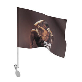 Флаг для автомобиля с принтом Муай тай в Тюмени, 100% полиэстер | Размер: 30*21 см | муай тай