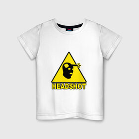 Детская футболка хлопок с принтом Headshot CS:GO в Тюмени, 100% хлопок | круглый вырез горловины, полуприлегающий силуэт, длина до линии бедер | cs_go