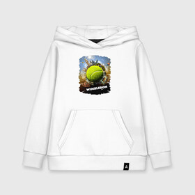 Детская толстовка хлопок с принтом Уимблдон (Wimbledon) в Тюмени, 100% хлопок | Круглый горловой вырез, эластичные манжеты, пояс, капюшен | wimbledon | англия | большой теннис | великобритания | теннисный мяч | уимблдон