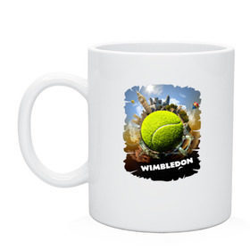 Кружка с принтом Уимблдон (Wimbledon) в Тюмени, керамика | объем — 330 мл, диаметр — 80 мм. Принт наносится на бока кружки, можно сделать два разных изображения | wimbledon | англия | большой теннис | великобритания | теннисный мяч | уимблдон