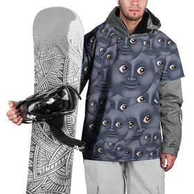 Накидка на куртку 3D с принтом Эмодзи в Тюмени, 100% полиэстер |  | emoji | moon | луна | смайл | смайлик | эмоджи | эмодзи