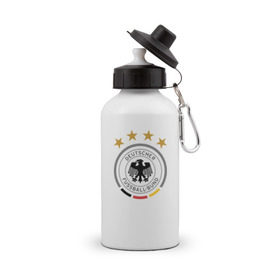 Бутылка спортивная с принтом Сборная Германии в Тюмени, металл | емкость — 500 мл, в комплекте две пластиковые крышки и карабин для крепления | germany | германия