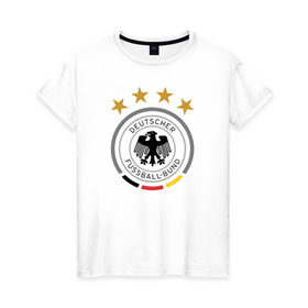 Женская футболка хлопок с принтом Сборная Германии в Тюмени, 100% хлопок | прямой крой, круглый вырез горловины, длина до линии бедер, слегка спущенное плечо | germany | германия
