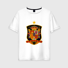 Женская футболка хлопок Oversize с принтом Сборная Испании в Тюмени, 100% хлопок | свободный крой, круглый ворот, спущенный рукав, длина до линии бедер
 | spain | испания | сборная испании
футбол