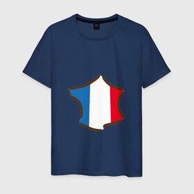 Мужская футболка хлопок с принтом Сборная Франции в Тюмени, 100% хлопок | прямой крой, круглый вырез горловины, длина до линии бедер, слегка спущенное плечо. | 