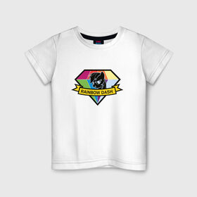 Детская футболка хлопок с принтом Rainbow Dash в Тюмени, 100% хлопок | круглый вырез горловины, полуприлегающий силуэт, длина до линии бедер | my little pony | rainbow dash | красивая картинка с rainbow dash.радуга | пони