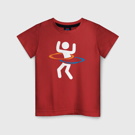 Детская футболка хлопок с принтом Hole-a-Hoop в Тюмени, 100% хлопок | круглый вырез горловины, полуприлегающий силуэт, длина до линии бедер | Тематика изображения на принте: hole a hoop portal портал
