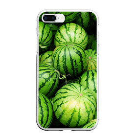 Чехол для iPhone 7Plus/8 Plus матовый с принтом Арбузы в Тюмени, Силикон | Область печати: задняя сторона чехла, без боковых панелей | арбуз | еда | фрукт | ягода