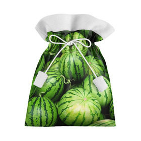 Подарочный 3D мешок с принтом Арбузы в Тюмени, 100% полиэстер | Размер: 29*39 см | арбуз | еда | фрукт | ягода
