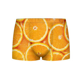 Мужские трусы 3D с принтом Апельсин в Тюмени, 50% хлопок, 50% полиэстер | классическая посадка, на поясе мягкая тканевая резинка | апельсин | еда | лимон | фрукт