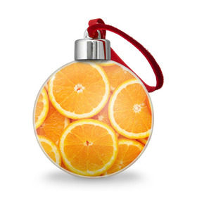 Ёлочный шар с принтом Апельсин в Тюмени, Пластик | Диаметр: 77 мм | апельсин | еда | лимон | фрукт