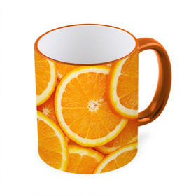 Кружка 3D с принтом Апельсин в Тюмени, керамика | ёмкость 330 мл | апельсин | еда | лимон | фрукт